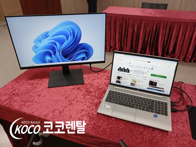 코코렌탈 전남 목포·무안점 [ 전라남도해양바이오연구센터 -  기업 평가 행사 ] 노트북 & 모니트 단기 렌탈 설치
