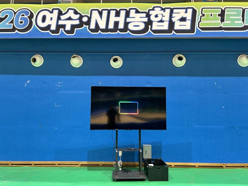 코코렌탈 광주 남구점 [ NH농협컵 프로배구대회 ] 75인치 대형 TV & 이동식 스탠드 렌탈 설치